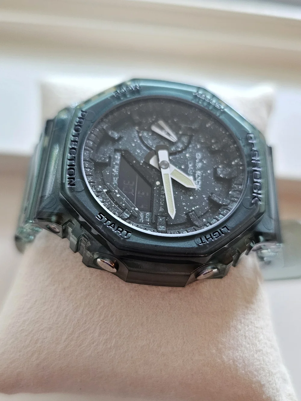 Casio G-SHOCK GA-2100 w/Custom Painted Dial & Custom Dyed Straps Green & Black